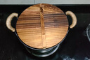 小幸福鑄鐵（KITCHEN LITTLE HAPPINESS KITCHEN）小幸福铸铁元宝锅氮化铁锅不粘锅家用大容量炒锅无涂层电磁炉通用 升级款元宝锅+木盖+麻绳 23cm 实拍图