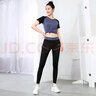 骆驼（CAMEL）弹力健身服女瑜伽运动训练两件套装 Y8S1QL8628-1 氧气蓝 XL 实拍图