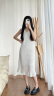 对白法式度假风提花背心连衣裙女2024夏季新款设计感白色无袖长裙 象牙白 S 晒单实拍图