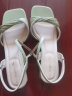 红蜻蜓女凉鞋夏季通勤气质水钻粗跟女鞋简约高跟鞋女 WFK23019米白色36 晒单实拍图