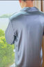 金三塔真丝睡衣男100%桑蚕丝纯色外穿亲肤睡裤两件套装居家服礼物 [主推]19姆米雾蓝色 XL 实拍图