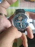 马克华菲（MARK FAIRWHALE）手表男士机械表全自动赛车系列双面镂空国表飞轮夜光防水潮流男表 银壳蓝面胶带款 实拍图