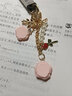 芊阙小资玫瑰花树脂山茶花合金门扣汽车钥匙扣配件u盘挂饰车挂件 浅粉一A589 实拍图