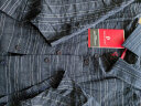 皮尔卡丹（pierre cardin）夏装棉麻短袖女士衬衫夏季2024新款宽松显瘦条纹上衣夏款衬衣 蓝色 2XL [126-140斤] 晒单实拍图