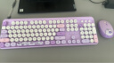 GEEZER Hello bear 无线复古朋克键鼠套装 可爱办公键鼠套装 鼠标 电脑键盘 笔记本键盘 紫色 实拍图