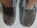 惠夫人 冬季棉拖鞋男士简约半包跟室内家居地板防滑软底情侣大码保暖鞋 兔毛条全包 咖啡 46-47 【适合45-46码穿】 实拍图