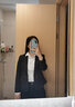 瑧鸟长袖白衬衫女春秋面试大学生修身气质职业正装暗扣衬衣M043 白色 L 实拍图