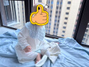 Aengbay昂贝 莫代尔婴儿睡衣夏季薄款空调服宝宝连体衣睡袋新生儿睡袍 白色 73cm（适合0-1岁） 晒单实拍图