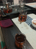 正扬玻璃茶具套装家用简约整套日式功夫茶具办公茶杯透明过滤泡茶壶小 10头400ML不锈钢六色把杯)套装+舍得茶盘/黑 实拍图