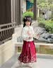 女童国风冬装马面裙套装过年拜年服冬季儿童秋冬新年汉服喜庆唐装 裙子+上衣+披风 130 晒单实拍图