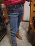 佐马仕 蓝灰高腰牛仔裤女秋冬季新款加绒加厚韩版修身弹力显瘦紧身九分 复古蓝 加绒 27 实拍图