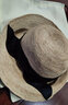 Mr DUCK马达加斯加天然拉菲草 匠心手工草帽女遮阳帽 大帽檐可折叠渔夫帽 黑色印花本草色-小边 (进口材质） S（适合52-54cm头围，小头围拍) 实拍图