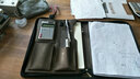 朗捷 商务A4皮质文件夹拉链包 多功能销售夹 销讲资料夹经理夹带计算器 12位太阳能计算器+古铜色 实拍图