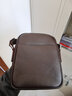 阿诺妮斯男士斜挎包头层牛皮男包单肩包休闲皮包小号手机包竖款挂包小背包 棕色 实拍图