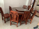 质道 红木家具 非洲花梨（学名：刺猬紫檀）实木餐桌椅组合新中式餐厅带转盘餐台饭桌 1.38米如意餐桌+6象头餐椅整装 实拍图