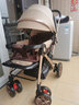 liuncy高景观婴儿推车可坐可躺双向轻便折叠避震新生儿童宝宝推车 【至尊款橡胶大轮】 时尚卡其 实拍图