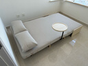 竹思乐沙发床可折叠两用单人多功能日式布艺懒人沙发午休午睡折叠床 边几款*1.2M乳胶米白棉麻 实拍图