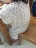 红豆女童睡裙纯棉春夏季薄款家居服儿童短袖套头睡衣A类Q3306白色140 实拍图