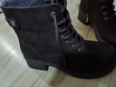 百丽（Belle）羊皮户外时尚马丁靴女商场同款舒适短靴3NW40DD5预售 棕色-单里 39 (245mm) 实拍图