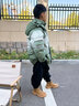 G.DUCKKIDS小黄鸭男童羽绒服2025新款韩版儿童冬中大童装拼色渐变外套过年服 卡其色 120 建议身高120CM左右 实拍图