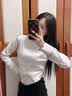 娴妃 双面穿德绒打底衫女2022秋冬保暖半高领木耳边针织长袖T恤上衣女洋气可外穿显瘦长袖T恤女 咖啡色 XL(120-150斤) 实拍图