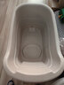 万派特大号加厚成人洗澡桶大人沐浴桶家用浴盆儿童泡澡桶全身可坐洗盆 浅灰色 成人B款无盖（身高1.7米内）无把手 实拍图