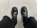 TOD'S【特惠6折】官方女士TIMELESS大T扣皮革乐福鞋高跟单鞋 黑色 35.5 实拍图
