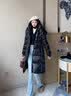 高梵黑金鹅绒服女王3.0八格收腰羽绒服女中长款冬厚外套 黑色 S 实拍图