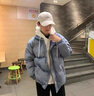 港蒂湾棉服男冬季外套加厚假两件棉衣男士宽松新款潮牌衣服学生保暖棉袄 蓝色 XL-120-140斤左右 实拍图