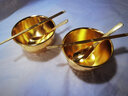 皇铜匠纯黄铜纯紫铜筷子白癜风补铜餐具铜勺子饭勺铜汤勺铜碗铜筷铜水杯 中号锤纹紫铜碗套装 实拍图