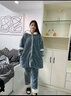 俞兆林（YUZHAOLIN）睡衣女冬2025新款加绒加厚睡袍女士秋冬珊瑚绒家居服套装可外穿 NSMLZ-思莉猫黄色 （卡通睡袍套装） M （建议80-100斤） 实拍图