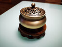铜香炉黄铜熏香炉檀香家用室内沉香艾草艾灸焚香香薰炉蚊香盘托盒 【三足】+实木底座+48盘沉香 实拍图