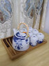 古笙记（GUSHENGJI）配竹托景德镇陶瓷茶具套装家用整套提梁壶中式泡茶壶茶杯子带过滤 国色天香(青花釉中彩)  7件 7件 实拍图