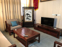 一善一品红木家具非洲花梨（学名：刺猬紫檀）实木沙发新中式客厅家具转角布艺大中户型 新中式 六件套(单+双+三+茶几+2边几) 实拍图
