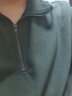 回力（Warrior）半拉链高领华夫格卫衣男春秋季日系复古纯色休闲外套百搭宽松上衣 【双面绒】-墨绿#HL纯色 2XL 实拍图
