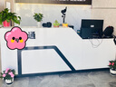 京创逸家公司前台接待台吧台商用柜台桌创意美容院服装店铺收银台 【UV亮光板】全白 右高 240x60x100cm 实拍图