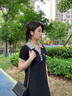 薇洛萱（WeiLuoXuan）polo领2025夏季新款连衣裙女宽松t恤裙棉显瘦遮肚减龄韩版a字9225 黑色 M 建议85-100斤 实拍图