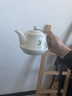 祥燕（xiangyan）500毫升瓷器茶壶陶瓷一斤装耐热办公茶壶滤网泡茶壶家用田园风白瓷 双线壶500ml玉兰花（内置过滤孔） 实拍图
