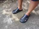 安尚芬洞洞鞋男士夏季外穿沙滩厚底开车防滑踩屎感懒人凉鞋运动包头凉拖 黑色 40-41 适合39-40（内长250mm） 实拍图