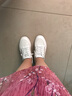 达芙妮 小白鞋女夏季新款运动鞋女夏透气网面女鞋休闲鞋子女ins潮板鞋女 白灰色-皮面款 39 实拍图
