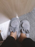 合欢树 棉拖鞋女可爱兔子冬季室内居家情侣棉鞋女厚底保暖防滑厚底毛毛棉拖鞋男冬天 灰色兔兔 40/41（适合39/40码脚） 实拍图