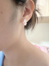 依特925银针耳钉女士气质高级感花朵珍珠耳环女新款耳饰耳坠生日礼物 玫瑰金 实拍图