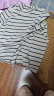 无印良品（MUJI）女式 弹力 罗纹编织 半高领 T恤 BBM05A2A 米色条纹 M 实拍图