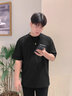 勒普莱纯棉短袖t恤男夏季潮牌美式休闲百搭打底衫青年半袖宽松大码体恤 黑色 XL 【建议135斤-150斤】 实拍图