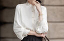 德玛纳【抓皱亮感衬衫】春秋法式女人味荷叶边立领抽褶气质衬衣女装上衣 实拍图