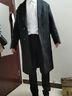 苏京猫新款男士风衣英伦风单排毛呢大衣男长款过膝韩版冬季加厚休闲外套 黑色 3XL 实拍图