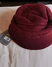 啄木鸟中老年帽子女冬老人秋季保暖兔毛加厚加绒老人帽针织毛线妈妈帽 枣红色帽子【加绒】花朵款 均码 实拍图