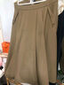 百图betu女装秋季新款半身裙高腰中长赫本A型褶摆半身裙女2308T62 卡其色 M 实拍图