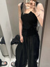 浪莎山本裤女2025夏季新款高腰宽松冰丝阔腿裤小个子垂感休闲防晒裤子 黑色【常规款】 L 【适合116-130斤】 实拍图