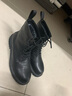 跨足行【牛皮】马丁靴男士秋冬季英伦高帮皮鞋增高黑色透气大码中帮皮靴 黑色8孔高帮【加绒款】 44 码（=运动鞋45） 实拍图